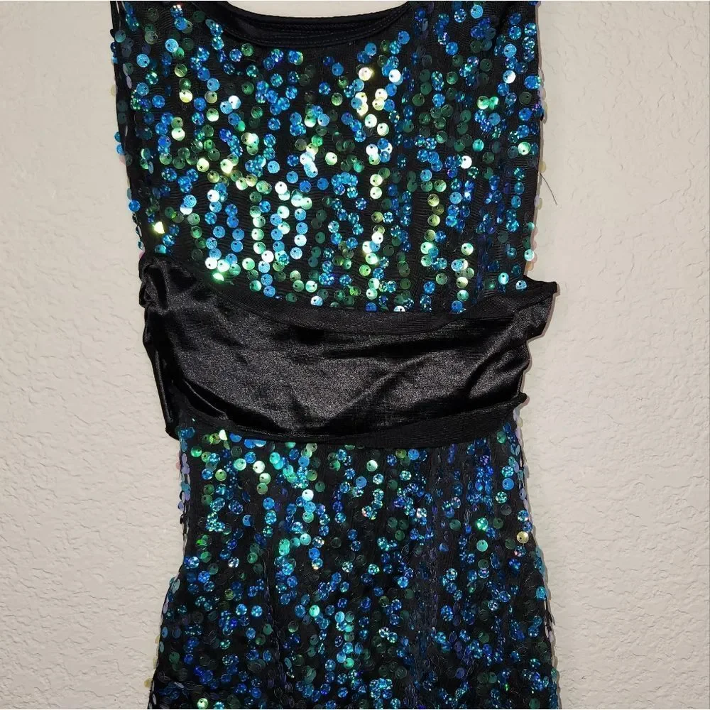 Weissman Style 5506 Dance Ballet Costume Blue top LC Large